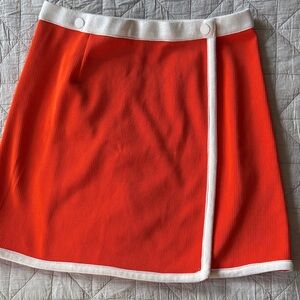 Urban Outfitters Orange Mini Skirt with White Accents